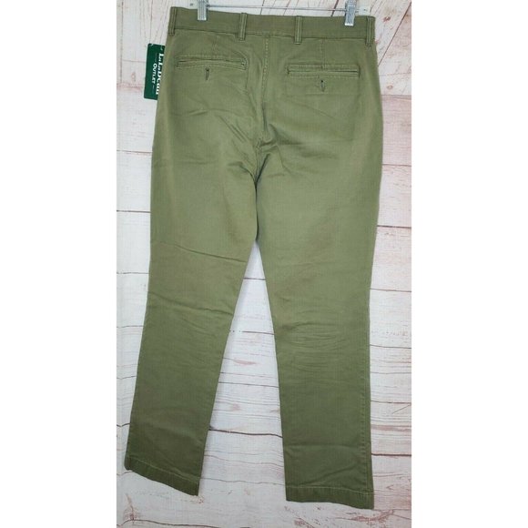 L.L. Bean Outlet Standard Fit Deep Olive Lakewashed 32x32 Men Khaki Pants - Picture 6 of 12